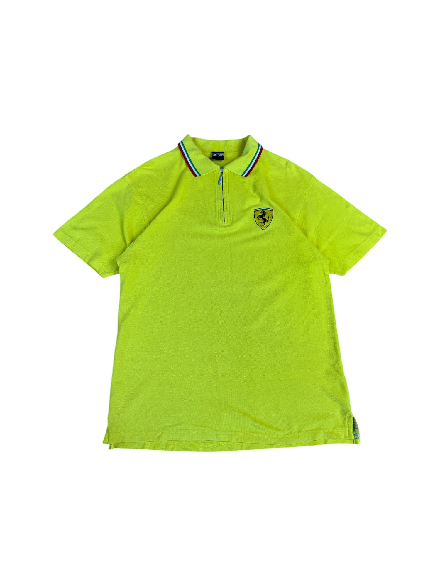 Vintage Ferrari Zip Polo 1999 Gelb L