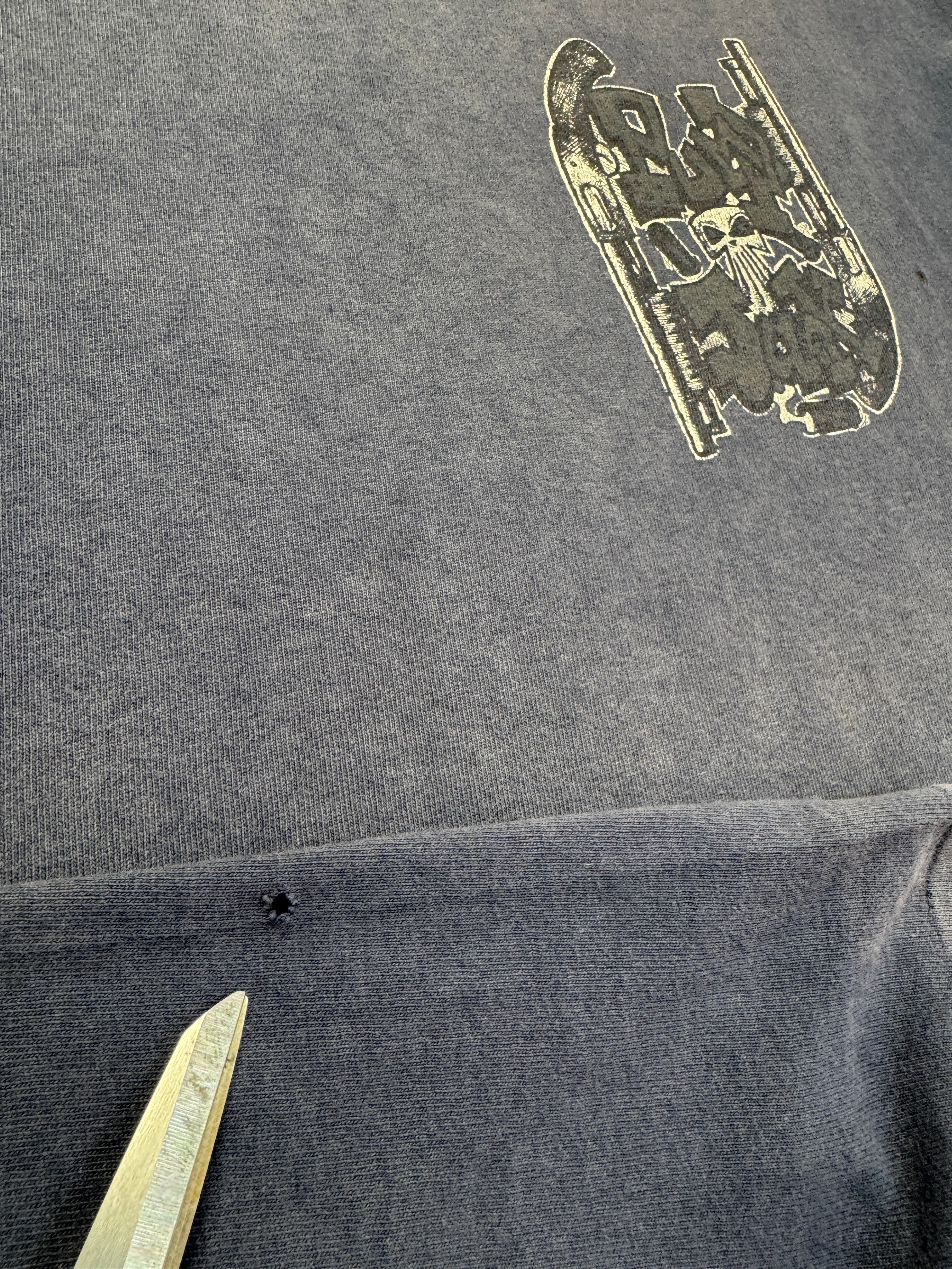 90s Overdose Shirt "Pump Junk" Faded Single Stitch Dunkelblau M-L