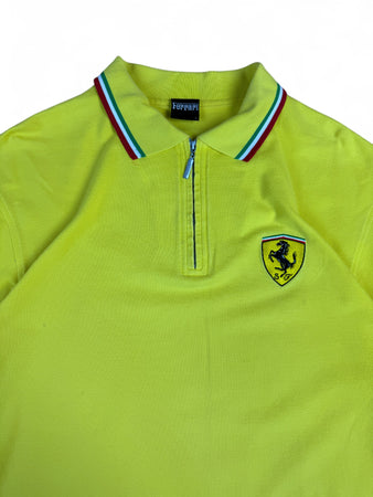 Vintage Ferrari Zip Polo 1999 Gelb L