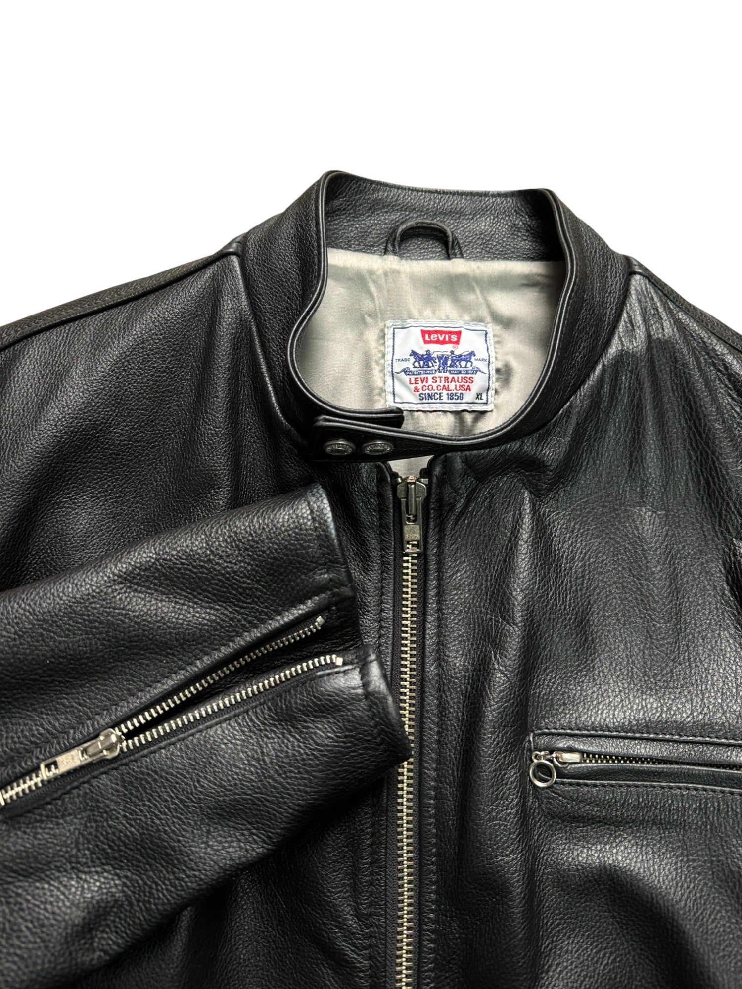 1997 Levis Lederjacke Schwarz XL