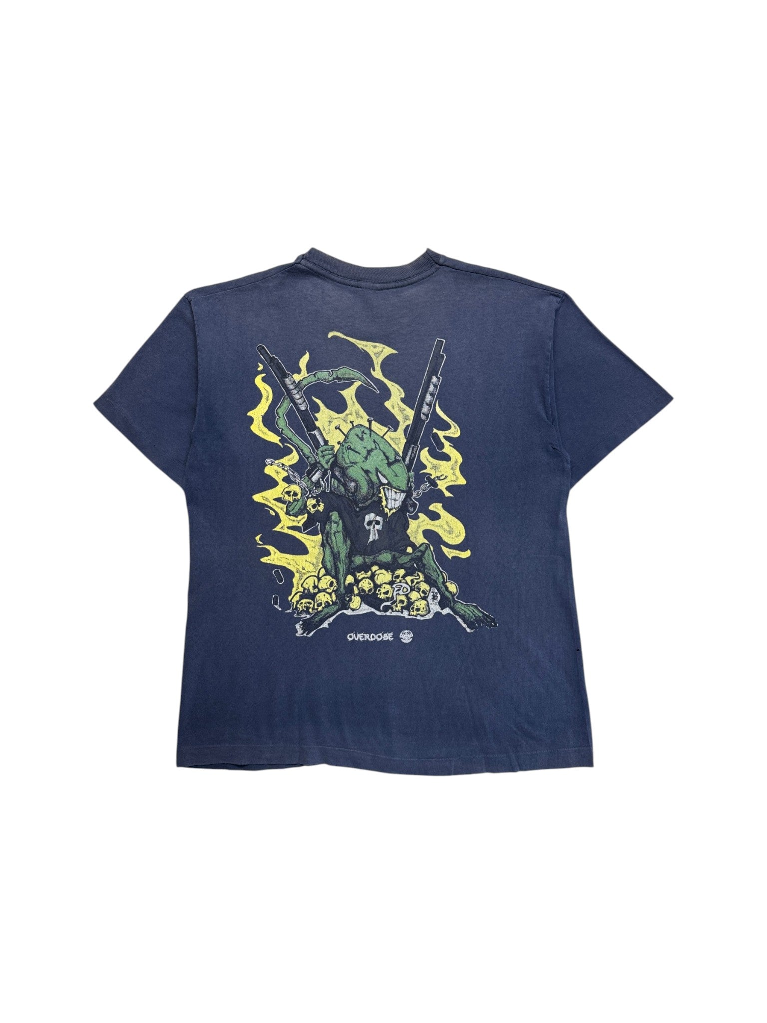 90s Overdose Shirt "Pump Junk" Faded Single Stitch Dunkelblau M-L