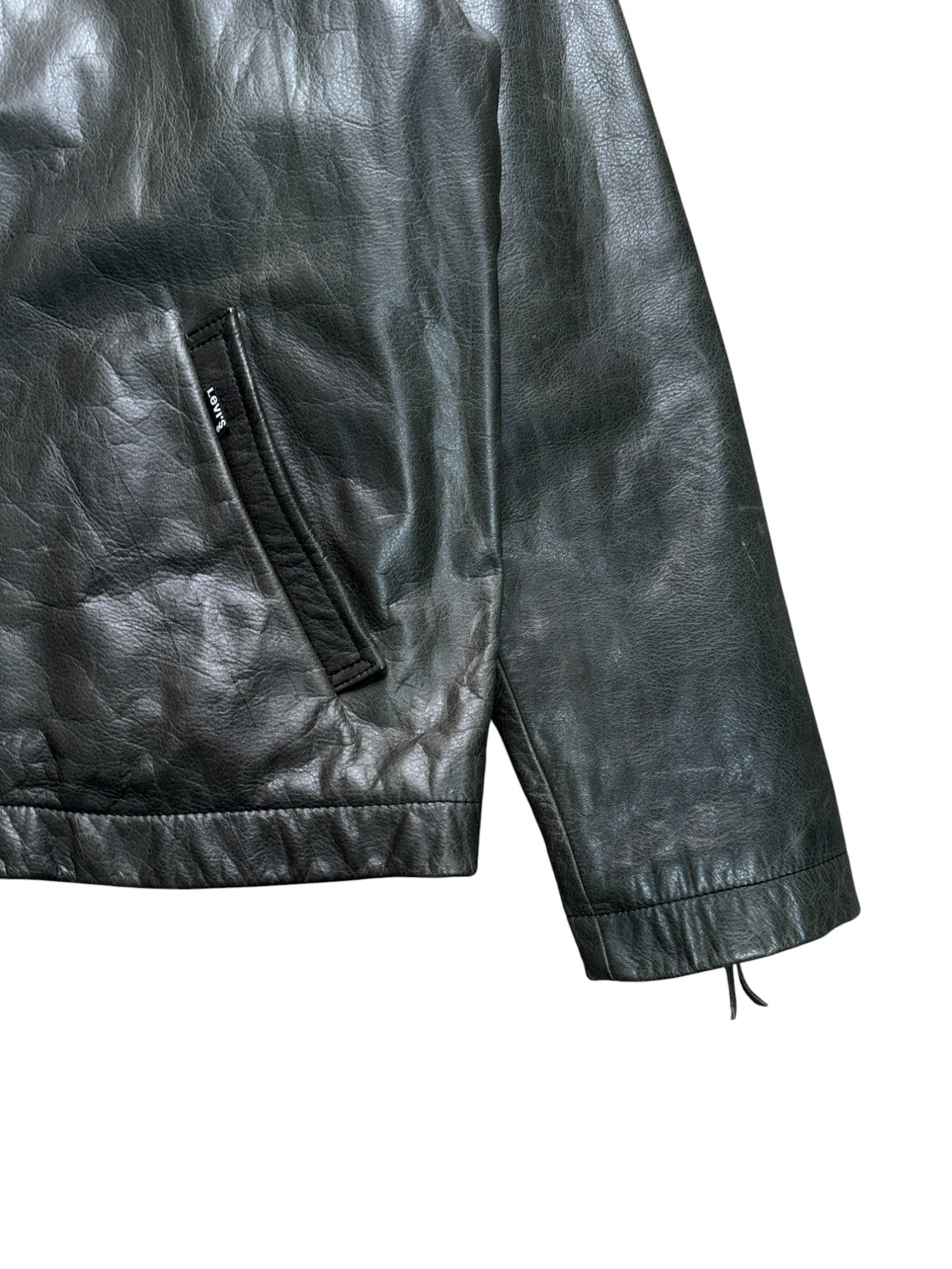 1996 Levis Lederjacke Red Lining Grau L