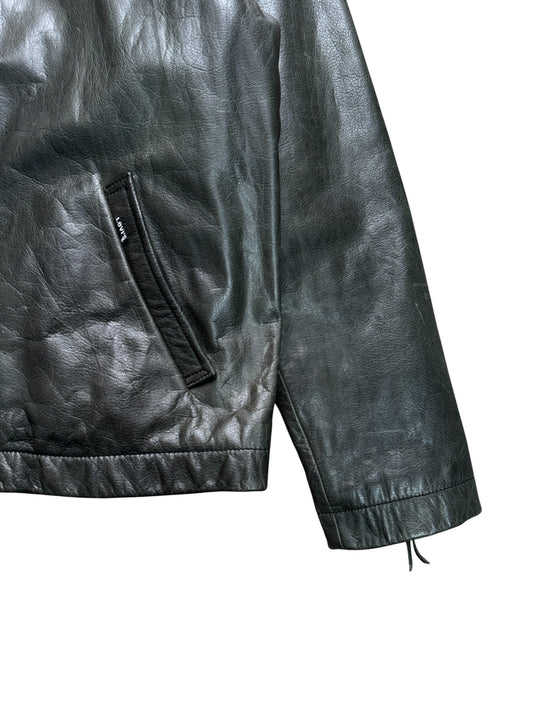1996 Levis Lederjacke Red Lining Grau L