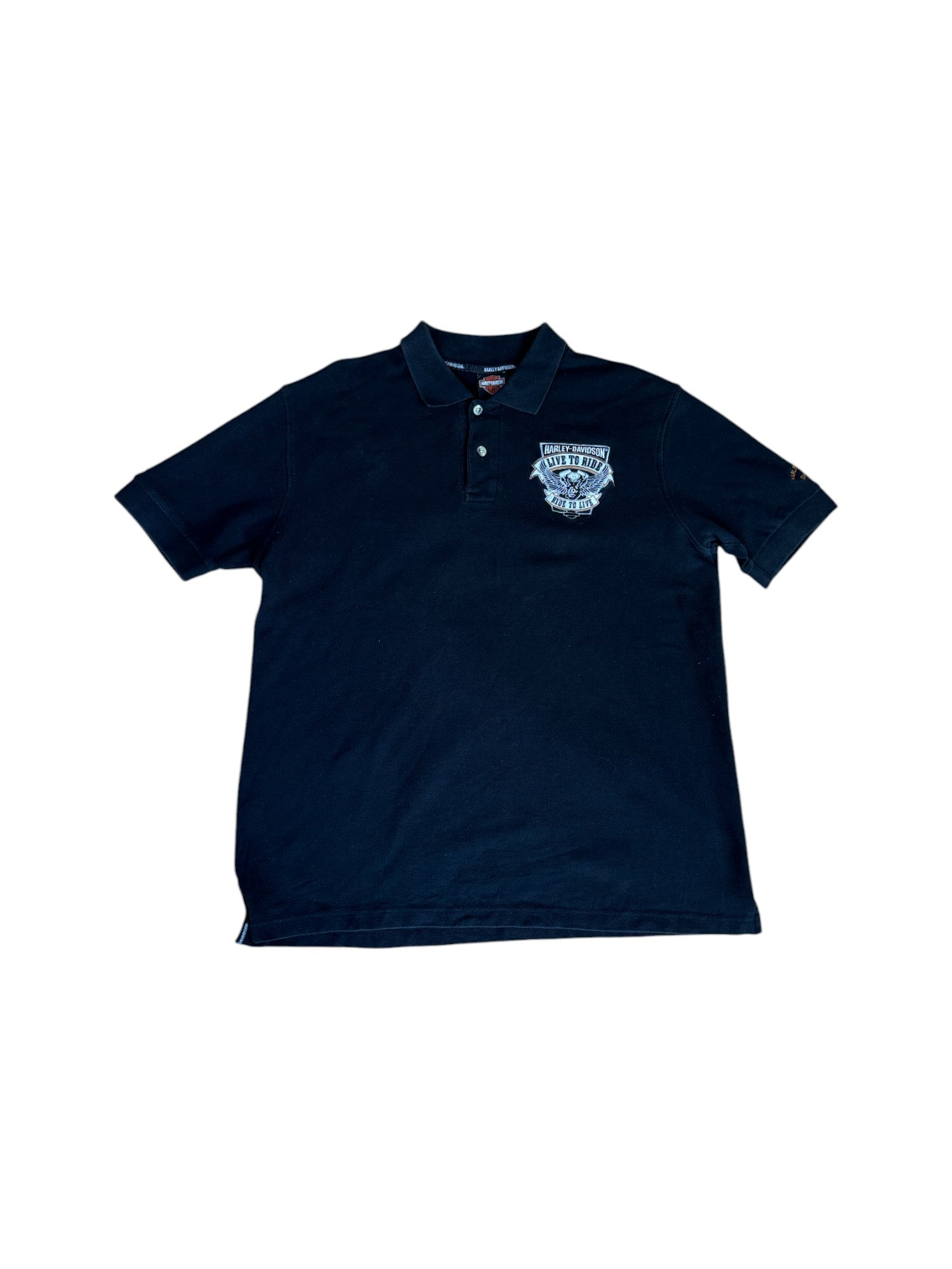 Harley Davidson Of Singapore Poloshirt 00s "Live to ride" Schwarz L