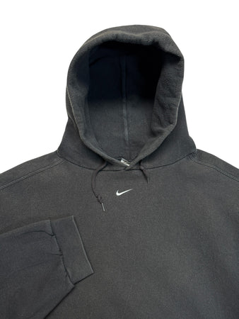 90s Nike Hoodie Center Swoosh Faded Made In USA Schwarz XL