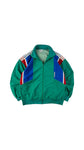 Vintage Adidas Sportjacke 80s Velours By Ventex Terinda Textile Fiber Made In France Grün Blau M