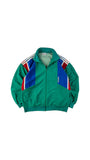 Vintage Adidas Sportjacke 80s Velours By Ventex Terinda Textile Fiber Made In France Grün Blau M