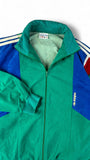 Vintage Adidas Sportjacke 80s Velours By Ventex Terinda Textile Fiber Made In France Grün Blau M