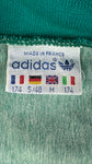 Vintage Adidas Sportjacke 80s Velours By Ventex Terinda Textile Fiber Made In France Grün Blau M