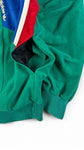 Vintage Adidas Sportjacke 80s Velours By Ventex Terinda Textile Fiber Made In France Grün Blau M