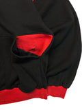 80s Adidas By Ventex Sweater Druckknöpfe & Kordelzug Made In France Schwarz Rot 8/54 L-XL