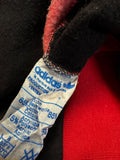 80s Adidas By Ventex Sweater Druckknöpfe & Kordelzug Made In France Schwarz Rot 8/54 L-XL