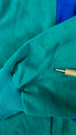 Vintage Adidas Sportjacke 80s Velours By Ventex Terinda Textile Fiber Made In France Grün Blau M