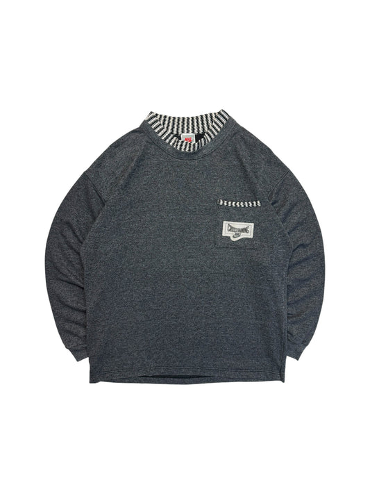 90s Nike Sweater Mit Stehkragen "Crosstraining" Made In Italy Dunkelgrau M