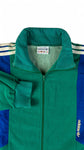 Vintage Adidas Sportjacke 80s Velours By Ventex Terinda Textile Fiber Made In France Grün Blau M