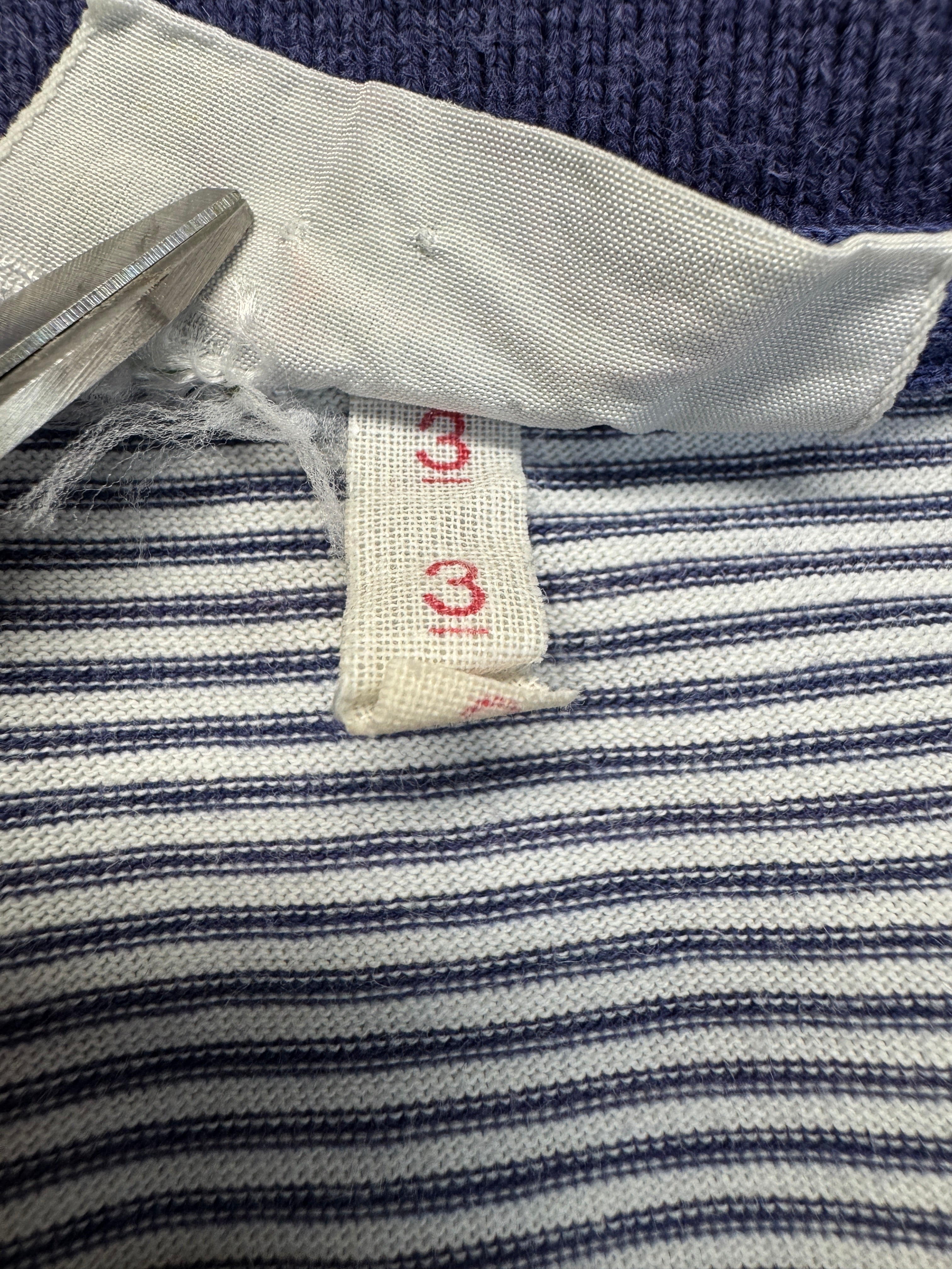 90s Lacoste Polo Shirt Gestreift Made In France Blau Weiß (3) S