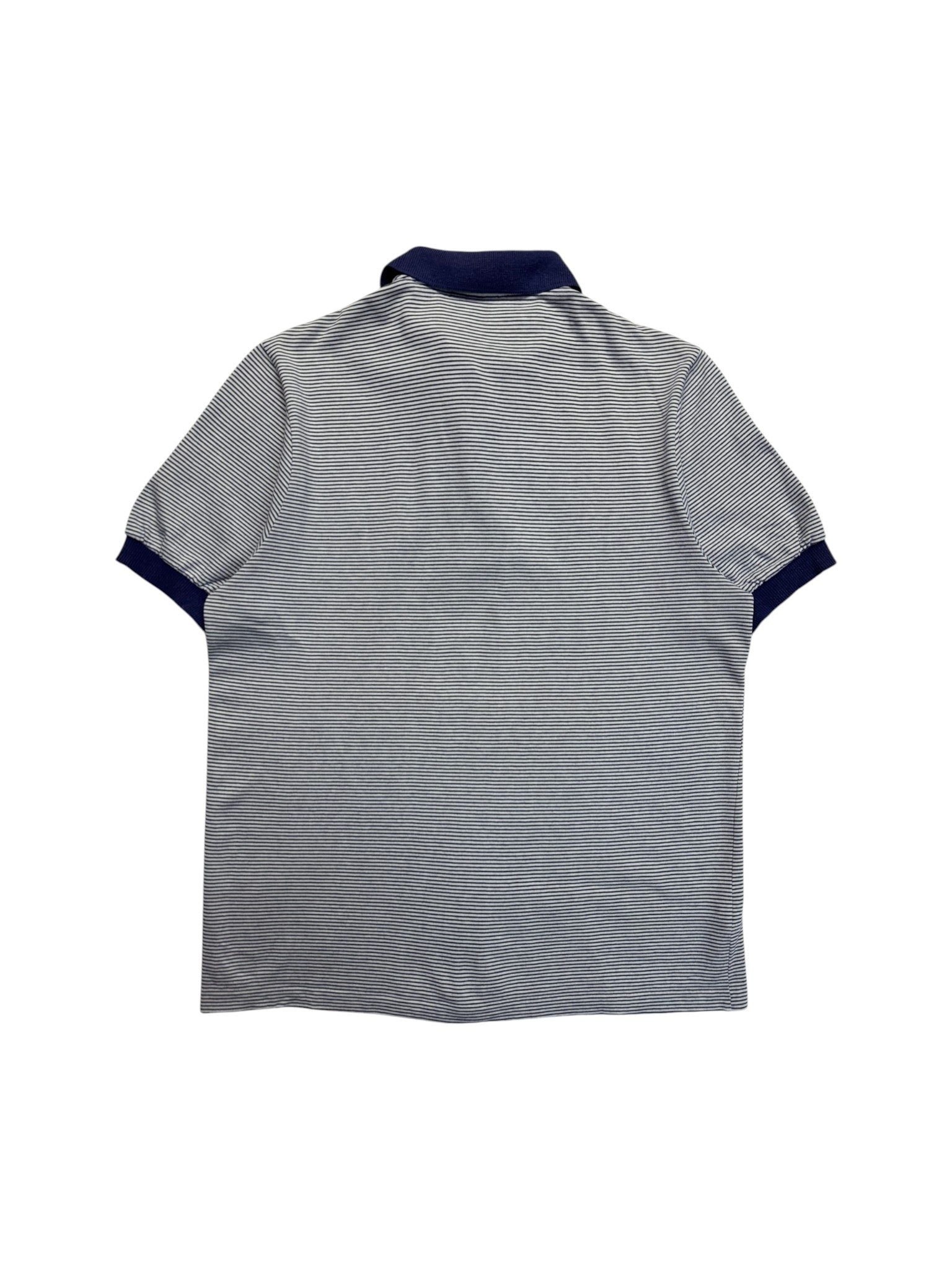 90s Lacoste Polo Shirt Gestreift Made In France Blau Weiß (3) S