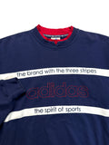 90s Adidas Sweater Doppelter Kragen Made In Singapore Blau D6 M
