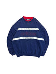 90s Adidas Sweater Doppelter Kragen Made In Singapore Blau D6 M