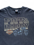 Hanes Shirt 2012 Harley Davidson "Fat&Happy- Siebla Malaga Spain" Schwarz XXL