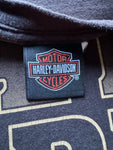 Hanes Shirt 2012 Harley Davidson "Fat&Happy- Siebla Malaga Spain" Schwarz XXL