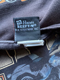 Hanes Shirt 2012 Harley Davidson "Fat&Happy- Siebla Malaga Spain" Schwarz XXL