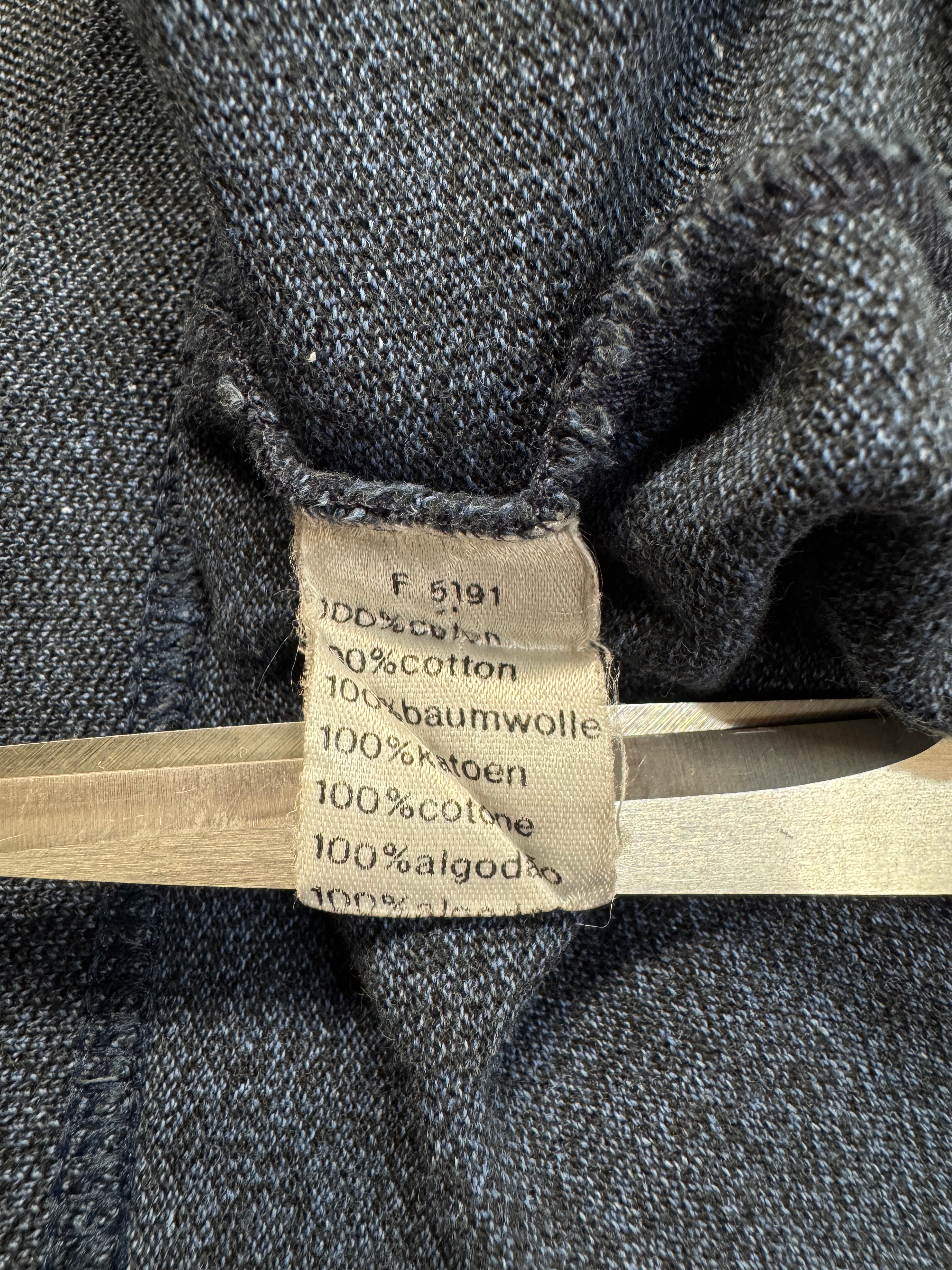 90s Lacoste Zip Polo Shirt Brusttasche Dunkelblau/Grau (6) L