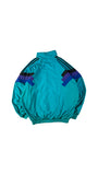 Vintage Adidas Sportjacke 90s Nylon Tactel Textile Fiber Grün/Türkis D6 M-L