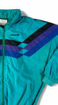 Vintage Adidas Sportjacke 90s Nylon Tactel Textile Fiber Grün/Türkis D6 M-L