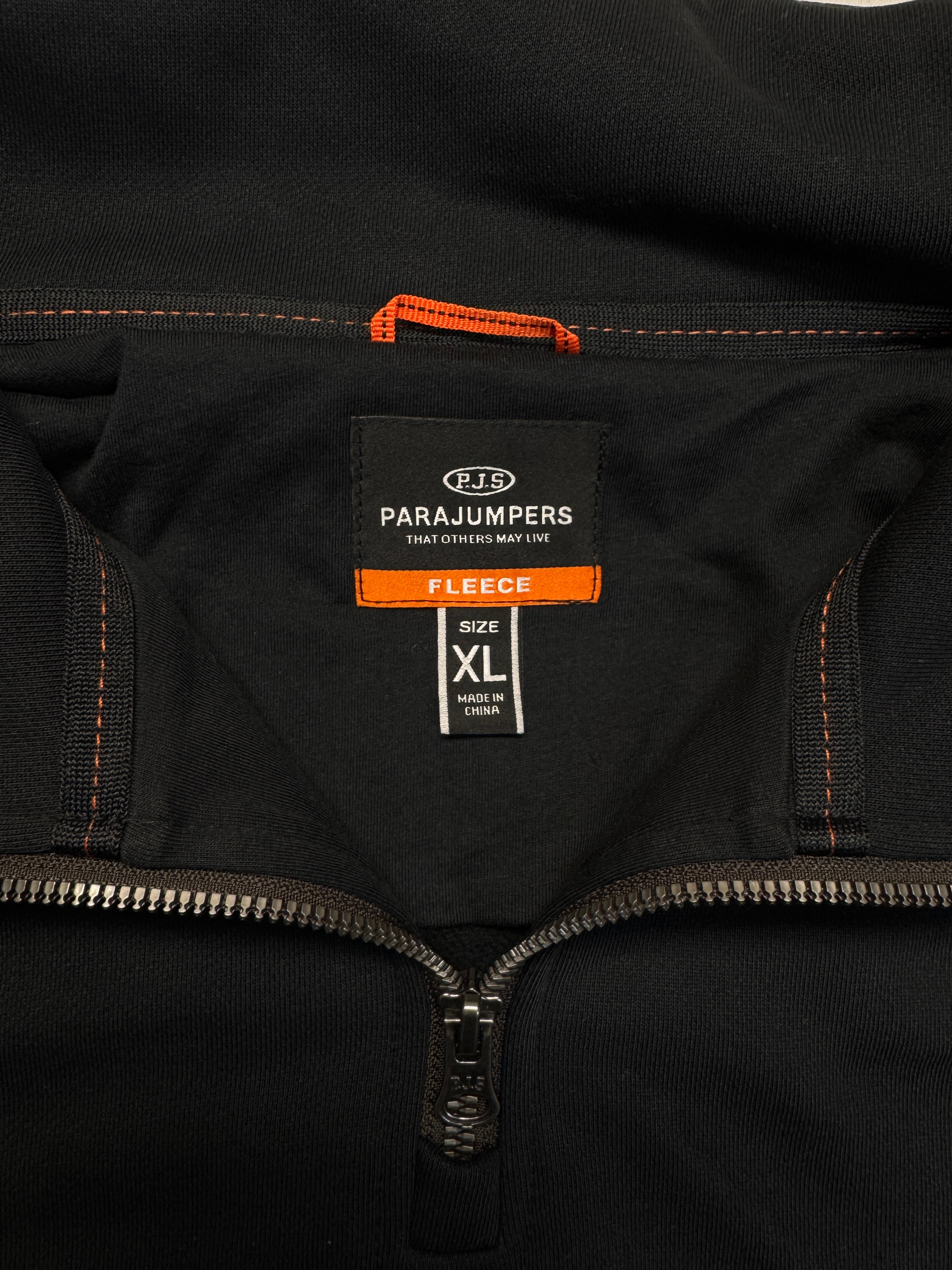 Parajumpers Sweater Quarterzip Cropped "Fleece" Schwarz XL