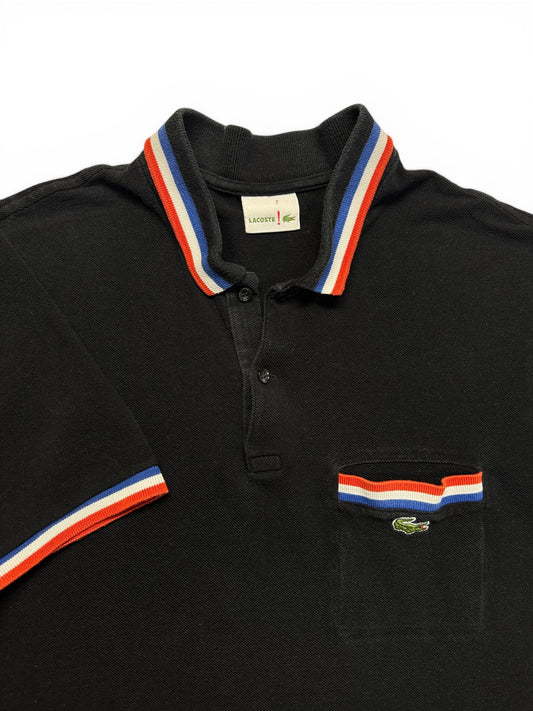 00s Lacoste! Polo Shirt Tricolor France Schwarz (7) XL
