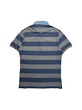 Brunello Cucinelli Polo Shirt Gestreift Grau Blau XXS