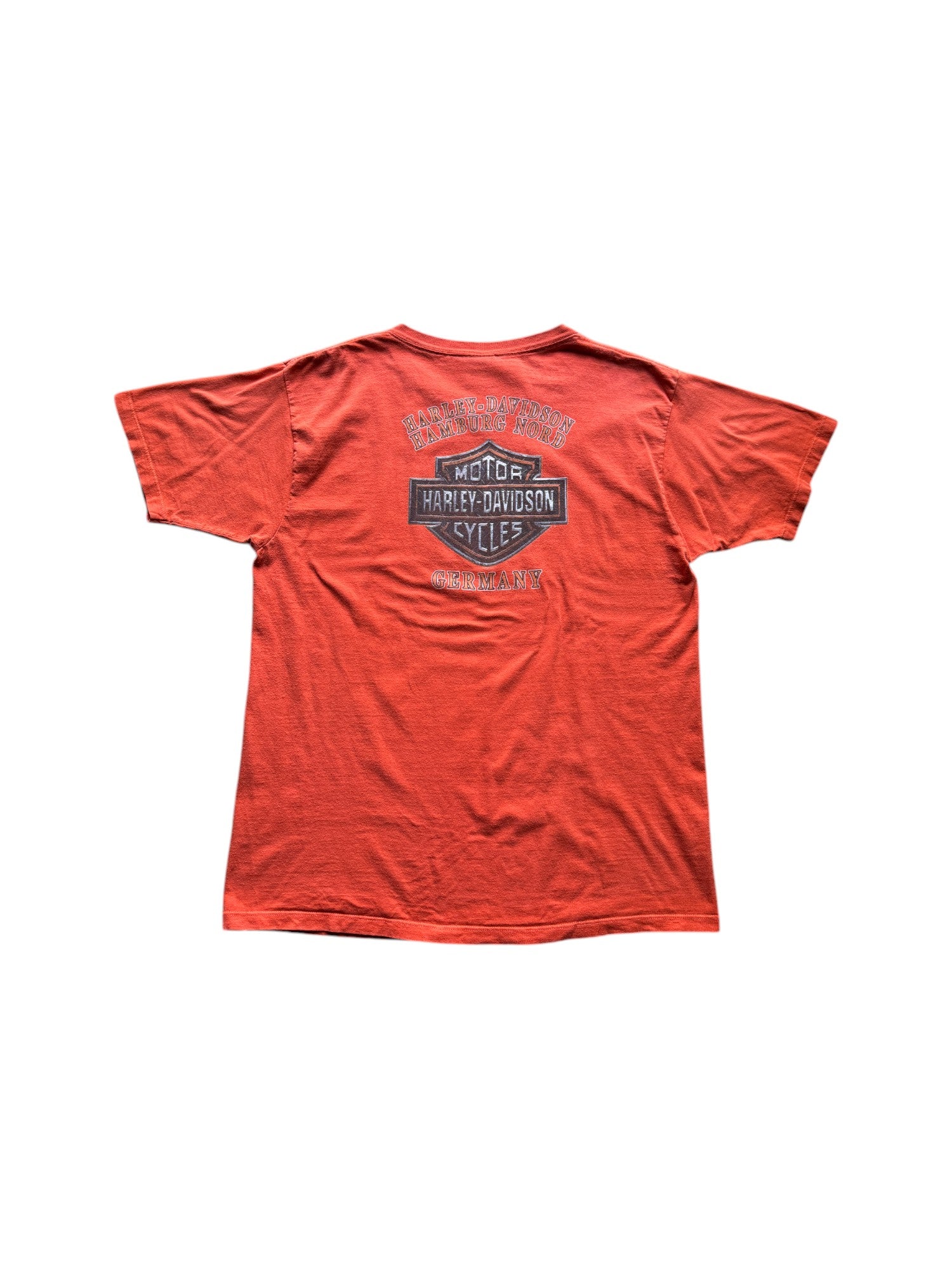 Harley Davidson Shirt 2005 Hamburg-Nord Made In USA Orange XL - RareRags