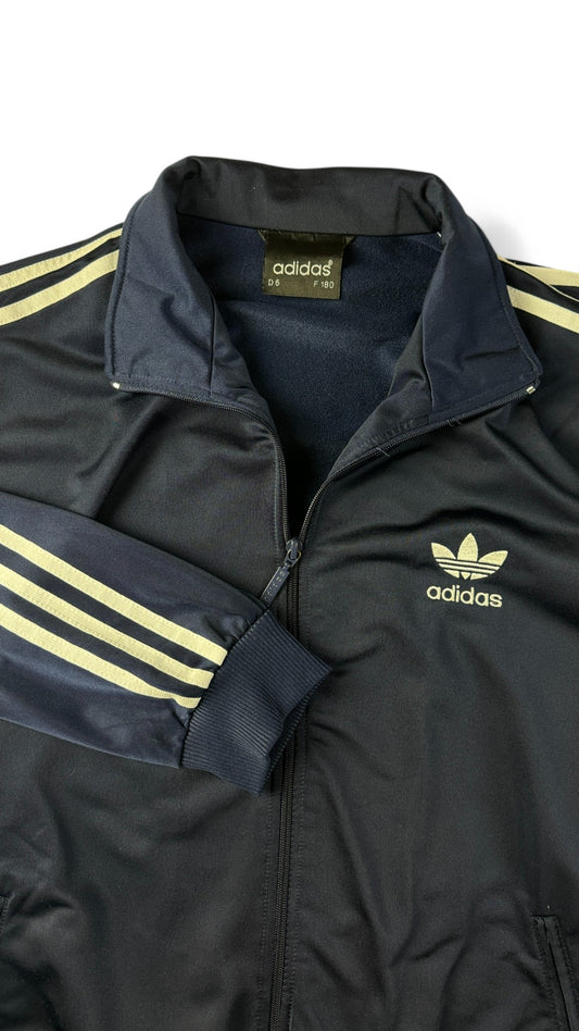 Vintage Adidas Sportjacke 90s Firebird Dunkelblau D6 M-L