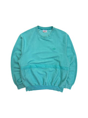 80s Adidas by Ventex Damen Sweater Mit Taschen Made In France Türkis 40 M