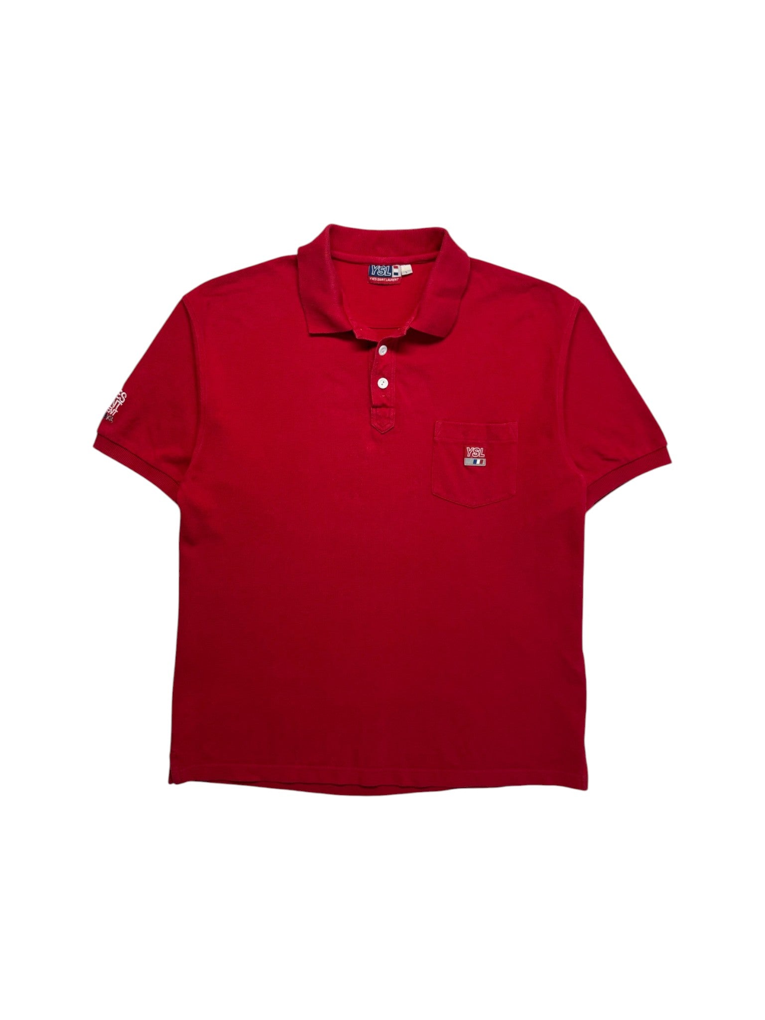 90s Yves Saint Laurent Polo Rot L
