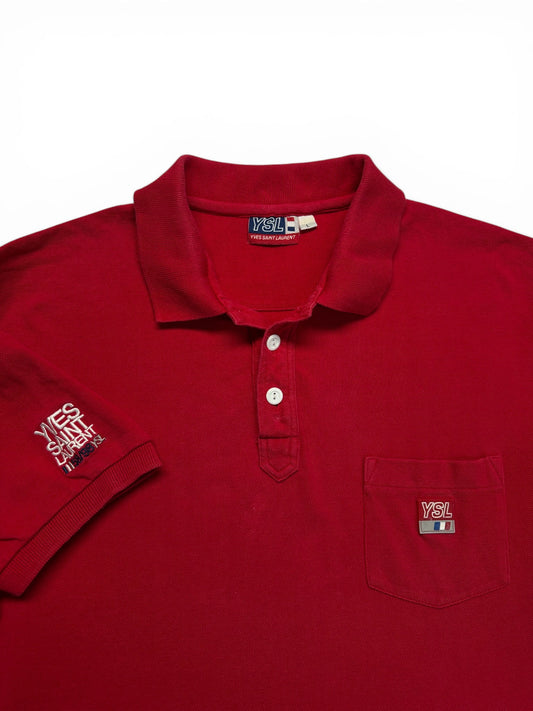 90s Yves Saint Laurent Polo Rot L