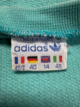 80s Adidas by Ventex Damen Sweater Mit Taschen Made In France Türkis 40 M