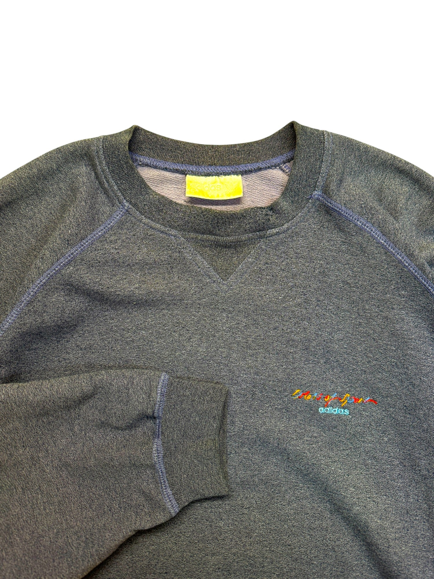 90s Adidas Sweater "Colors of Sport" Dunkelblau/Lila D8 L-XL