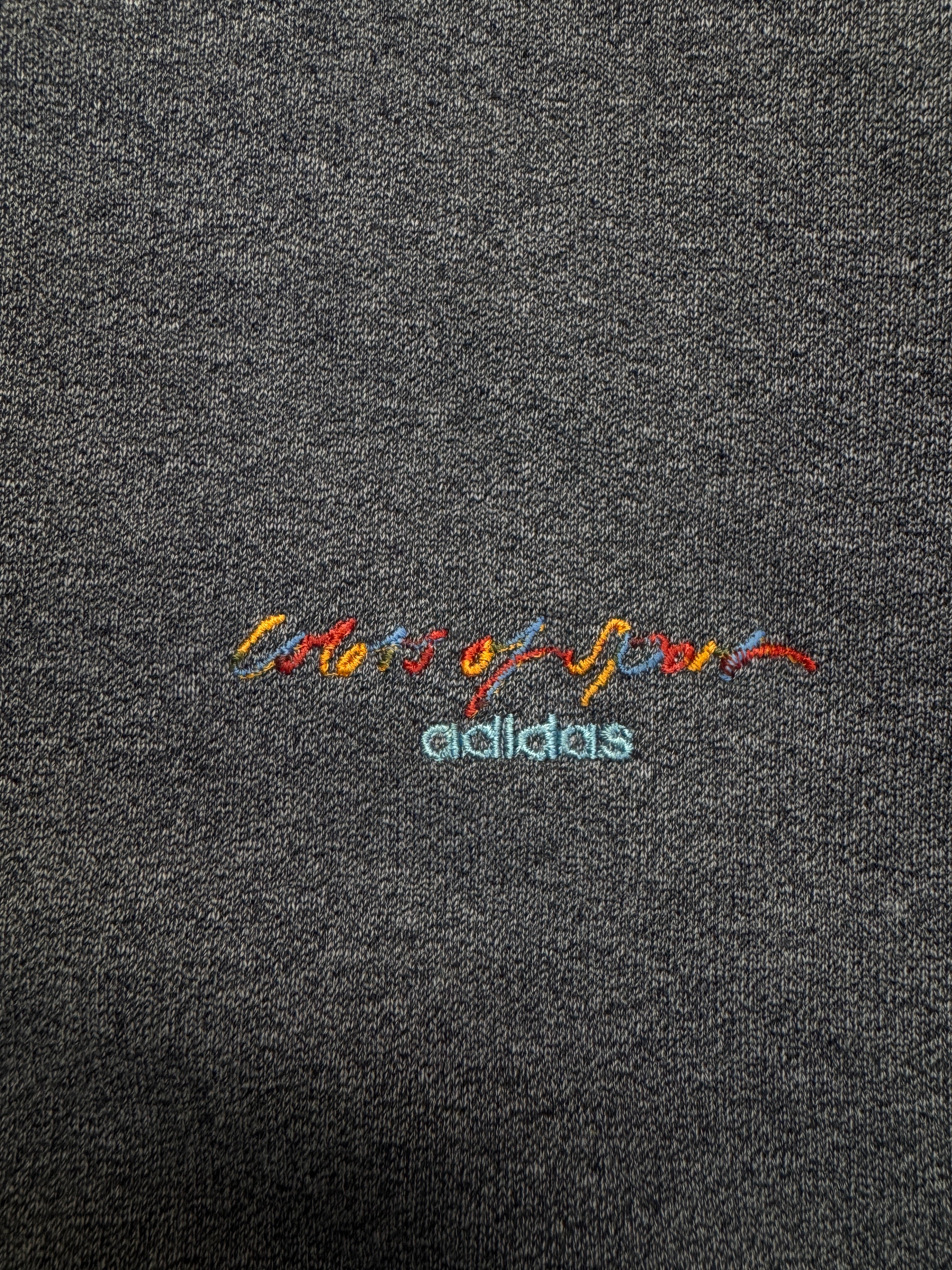 90s Adidas Sweater "Colors of Sport" Dunkelblau/Lila D8 L-XL