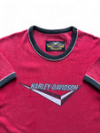 Vintage Harley Davidson Ringer-Shirt 90s Slim Fit Logo Print Rot XL