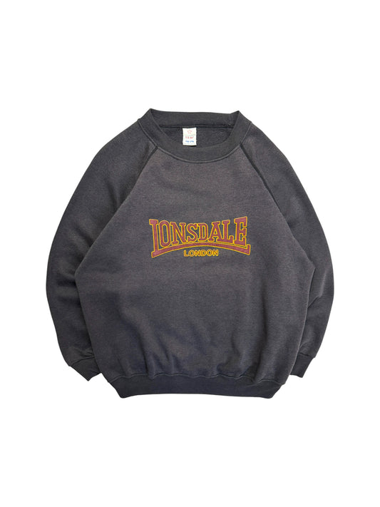 80s Bootleg Lonsdale Raglan Sweater "Mr. President"-Tag Grau S-M