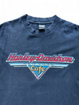 Vintage Harley Davidson Cafe Shirt 90s Single Stitch Made In USA Faded Grau/Schwarz XL