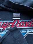 Vintage Harley Davidson Cafe Shirt 90s Single Stitch Made In USA Faded Grau/Schwarz XL