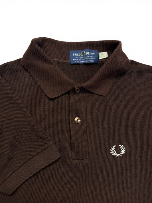 80s Fred Perry Polo Shirt Made In United Kingdom Braun XS-S