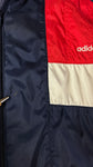 Vintage Adidas Sportjacke 80s Frottee Lining Kapuze Im Kragen Dunkelblau Rot D6 M