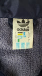 Vintage Adidas Sportjacke 80s Frottee Lining Kapuze Im Kragen Dunkelblau Rot D6 M