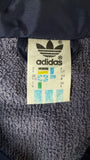 Vintage Adidas Sportjacke 80s Frottee Lining Kapuze Im Kragen Dunkelblau Rot D6 M