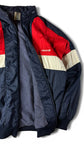 Vintage Adidas Sportjacke 80s Frottee Lining Kapuze Im Kragen Dunkelblau Rot D6 M
