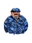 Vintage Yamaha Jacke 90s Made In Japan Abstract Pattern Blau M-L